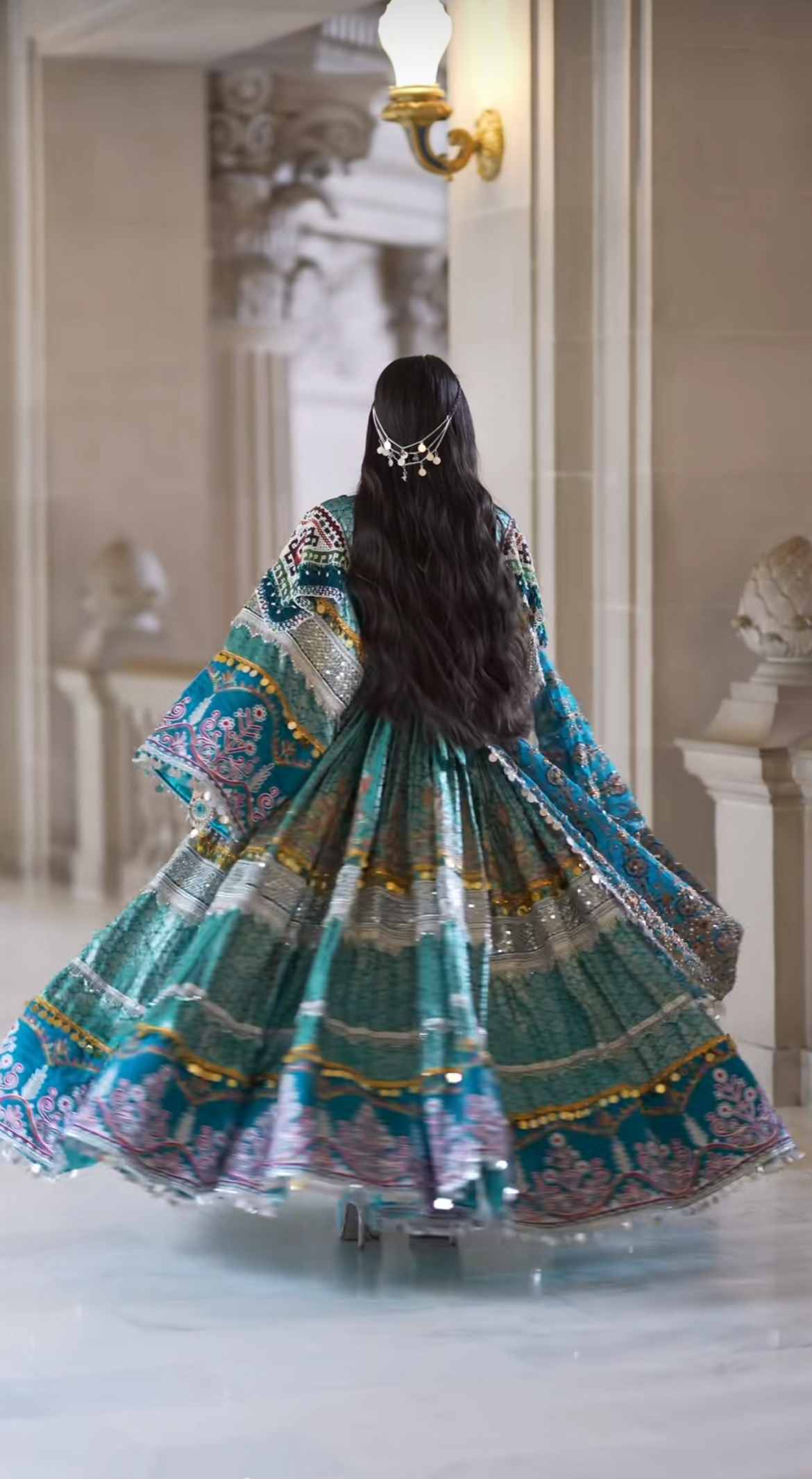 Zohra Sapphire – Afghan Dress Set (2-Piece)