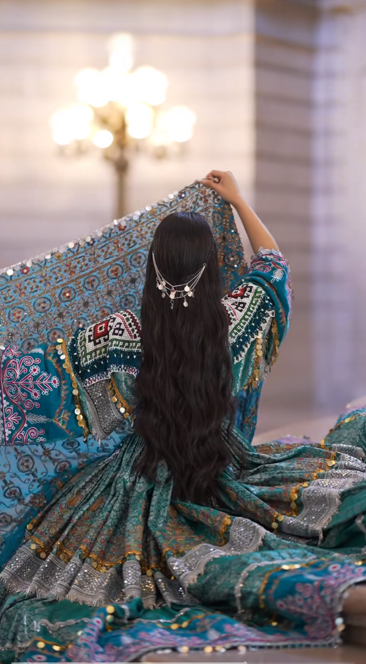 Zohra Sapphire – Afghan Dress Set (2-Piece)