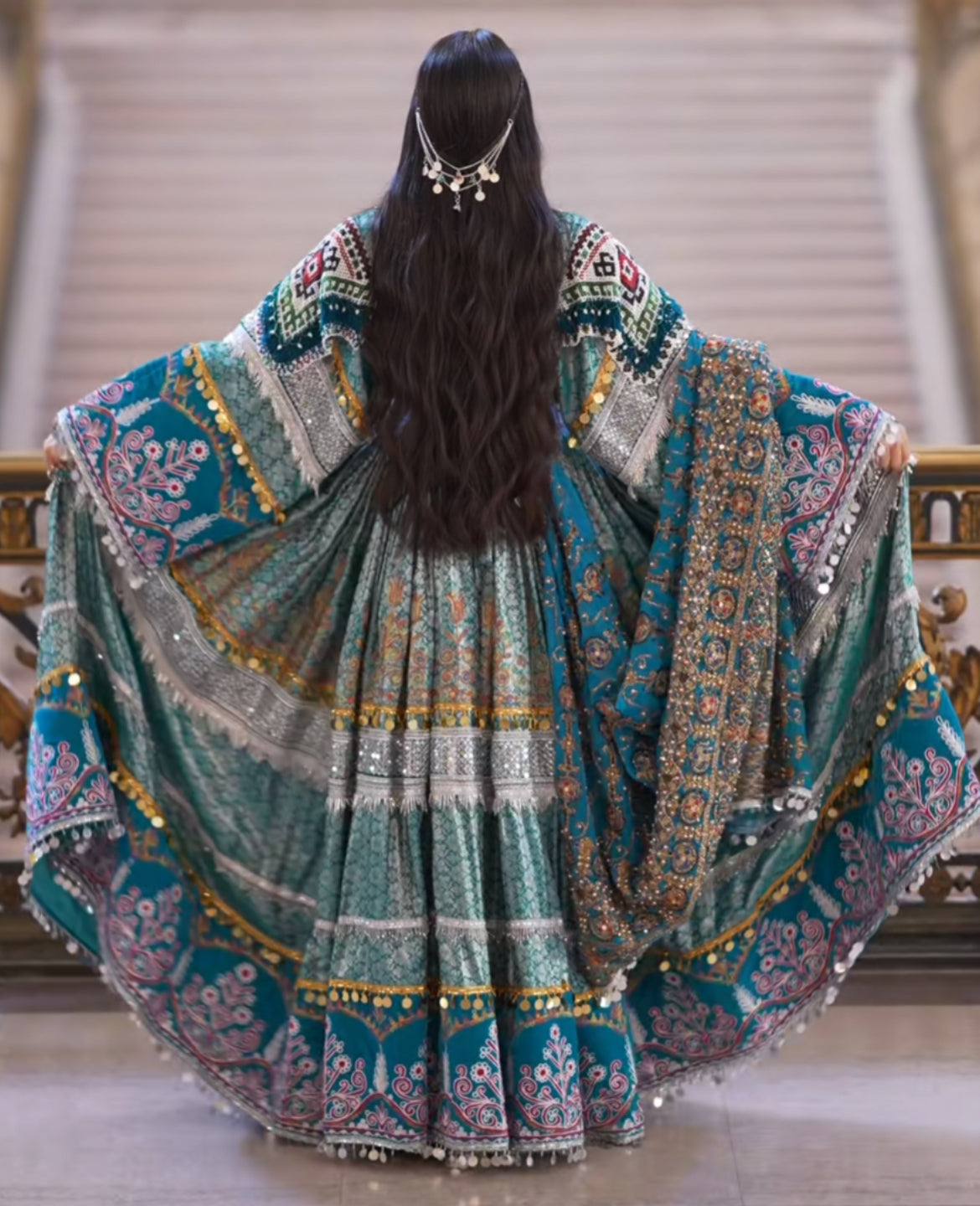 Zohra Sapphire – Afghan Dress Set (2-Piece)